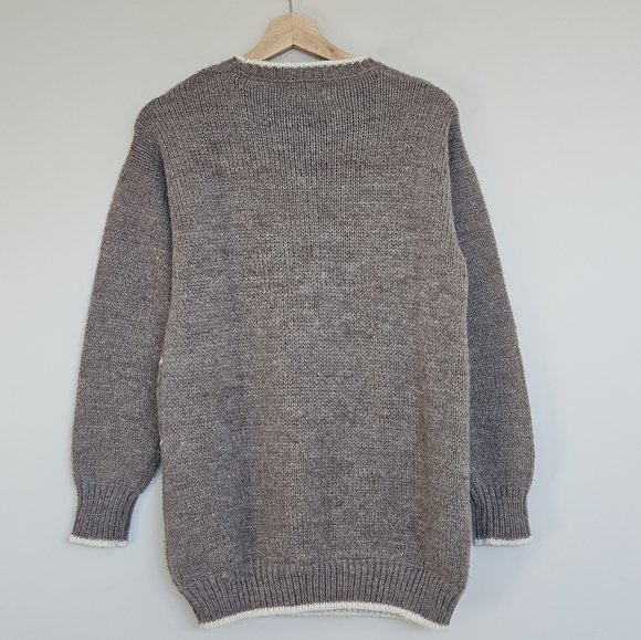 Vintage Wool Blend Snowflake Pullover Sweater Medium Cottagecore Grandmacore - Picture 2 of 8